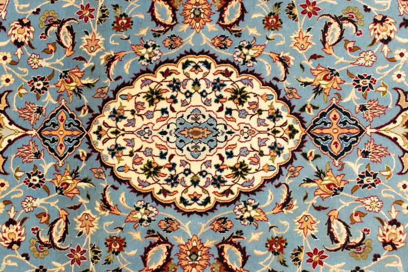 Dywan perski - Isfahan - Premium - 172 x 112 cm - jasnoniebieski