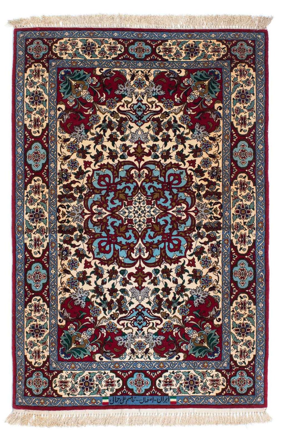 Dywan perski - Isfahan - Premium - 137 x 90 cm - ciemna czerwień