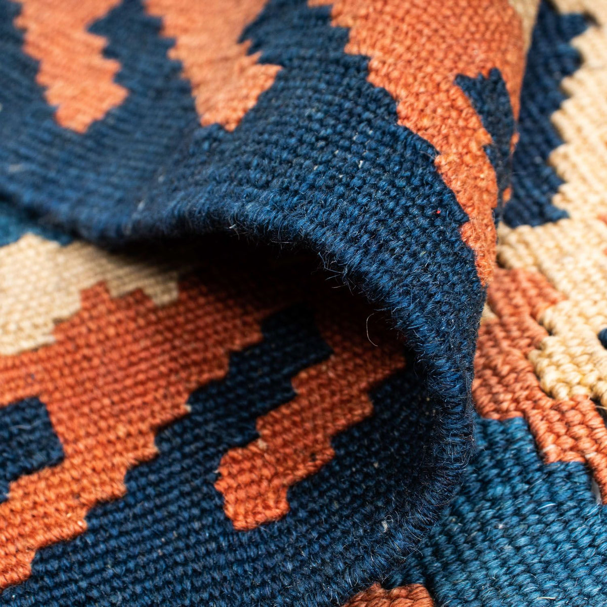 Dywan Kelim - Orientalny - 222 x 158 cm - niebieski