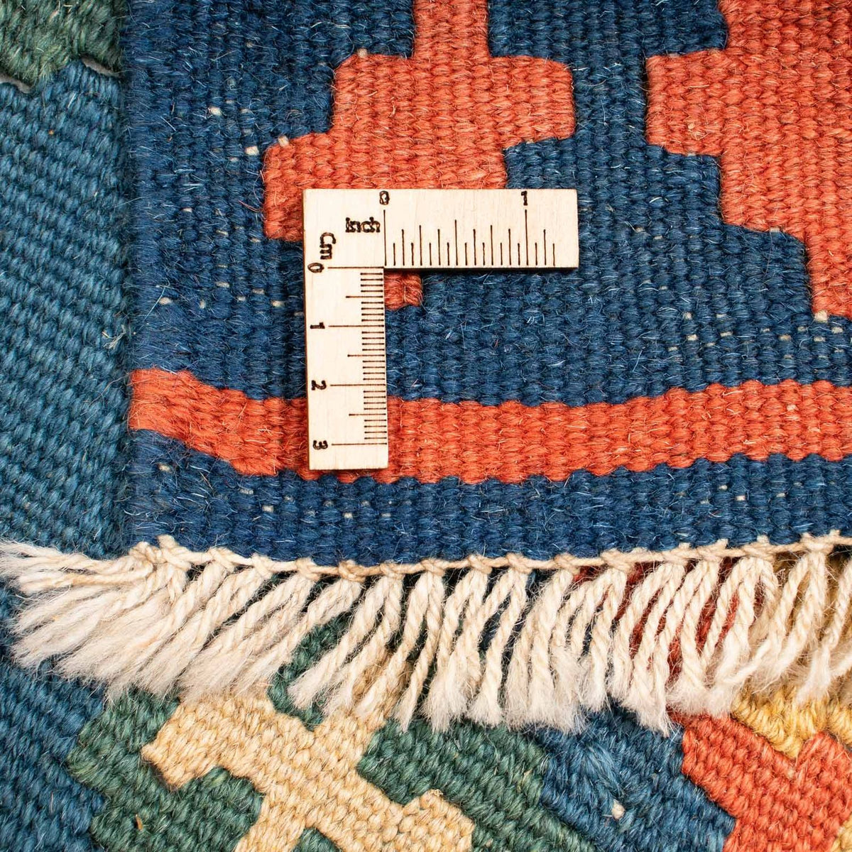 Dywan Kelim - Orientalny - 232 x 194 cm - niebieski