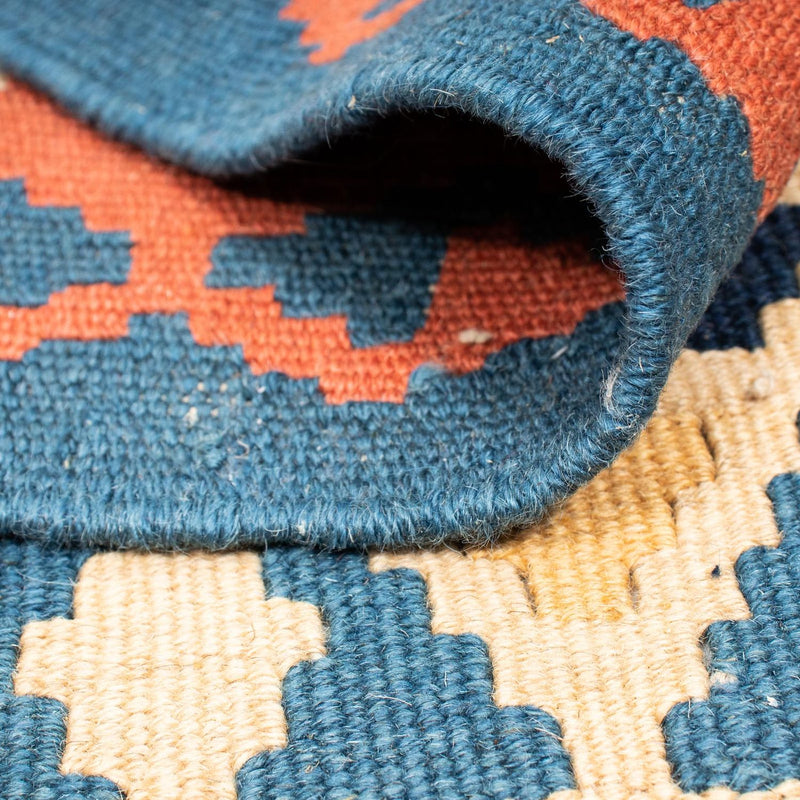 Dywan Kelim - Orientalny kwadratowy  - 212 x 197 cm - niebieski