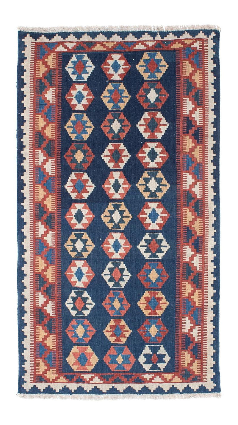 Biegacz Dywan Kelim - Orientalny - 186 x 104 cm - niebieski