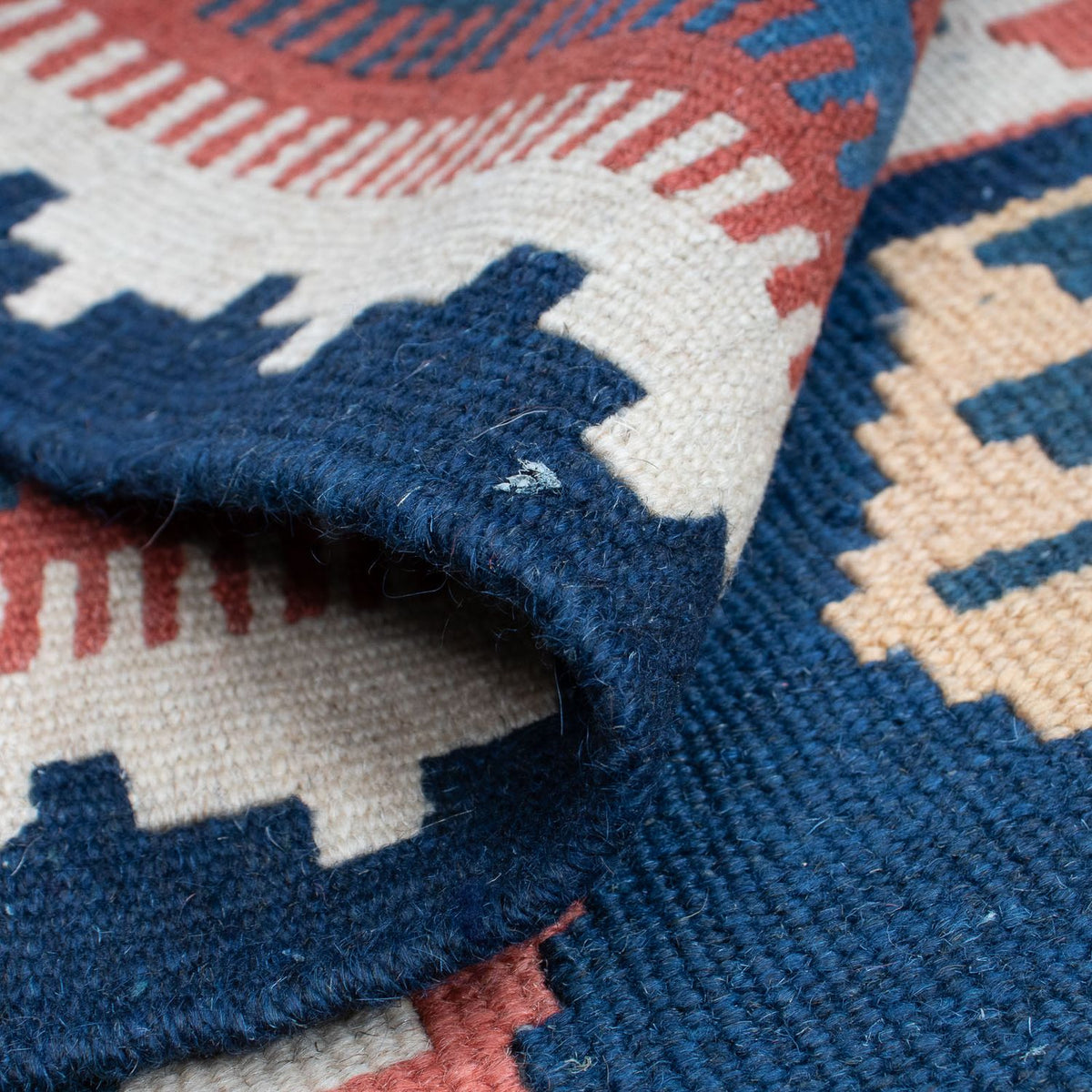 Biegacz Dywan Kelim - Orientalny - 186 x 104 cm - niebieski