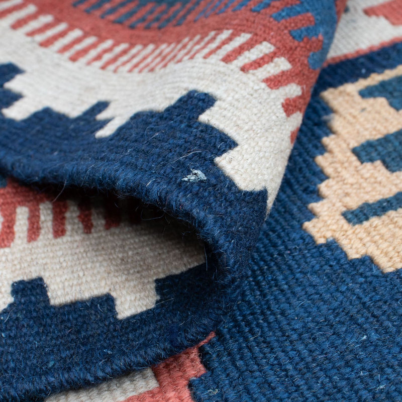 Biegacz Dywan Kelim - Orientalny - 186 x 104 cm - niebieski