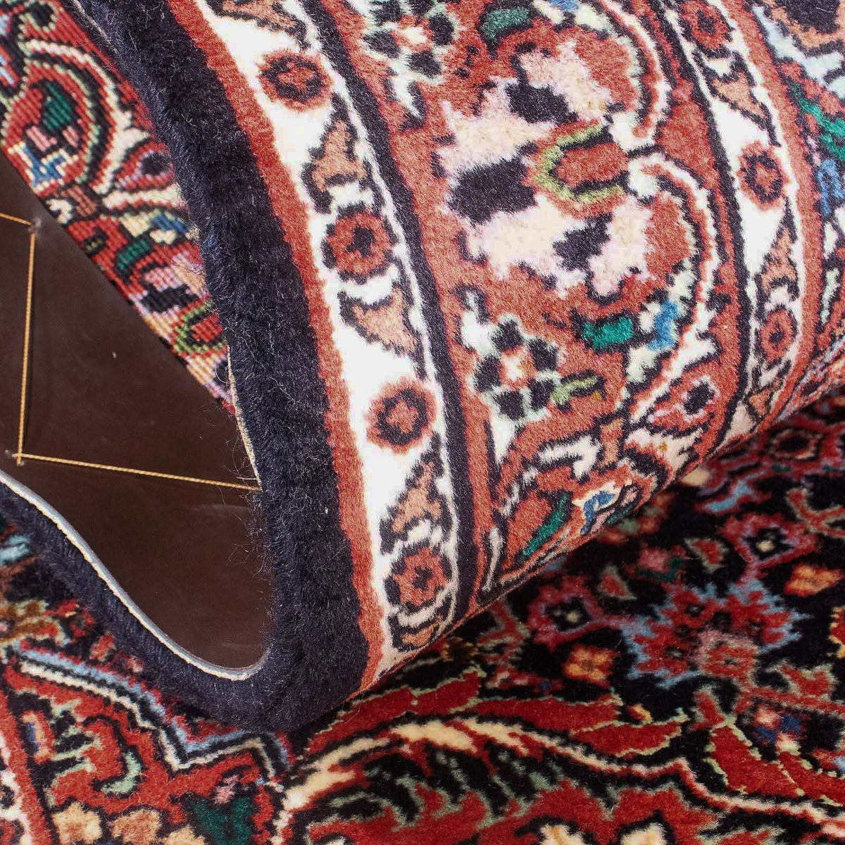 Dywan perski - Bijar - 140 x 68 cm - ciemnoniebieski