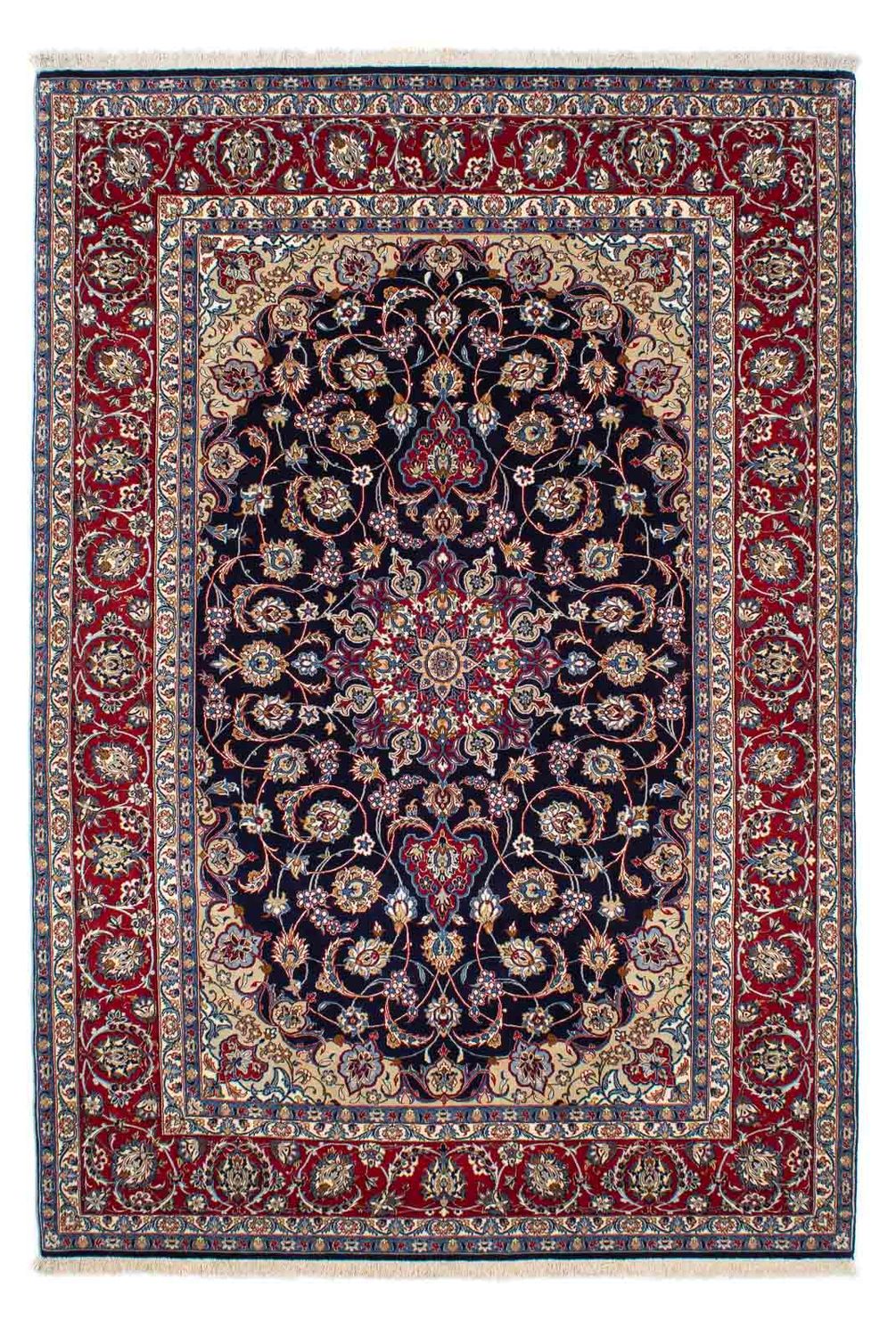 Dywan perski - Isfahan - Premium - 233 x 160 cm - ciemnoniebieski