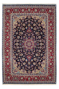 Dywan perski - Isfahan - Premium - 233 x 160 cm - ciemnoniebieski