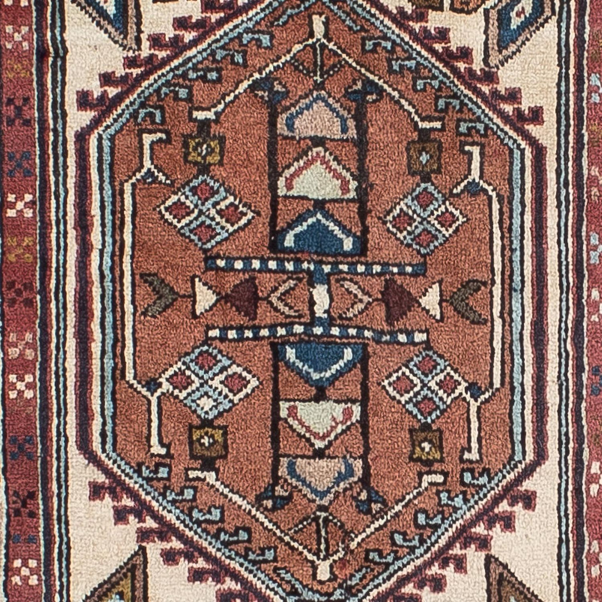 Biegacz Dywan perski - Bijar - 208 x 133 cm - beżowy