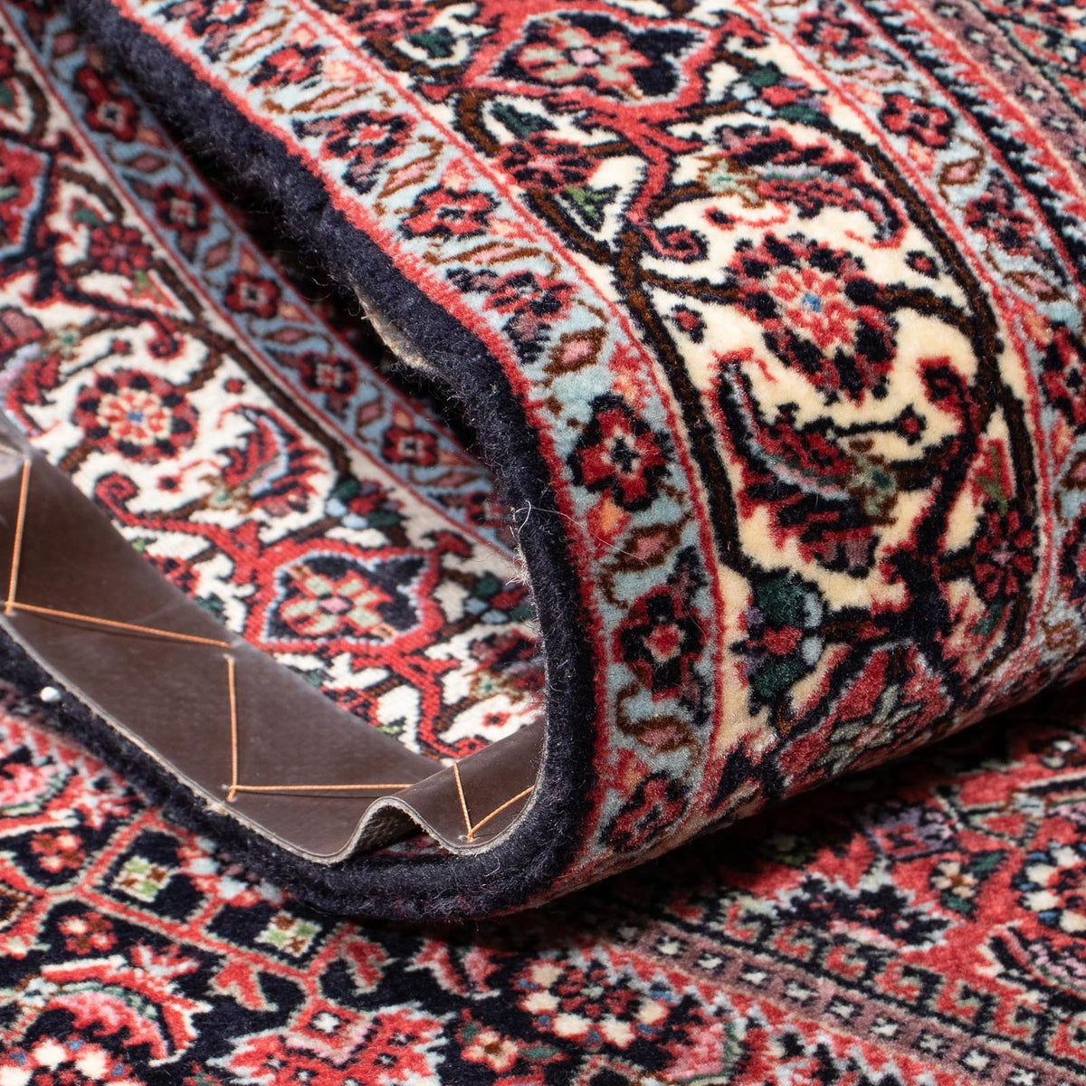 Biegacz Dywan perski - Bijar - 313 x 84 cm - ciemnoniebieski