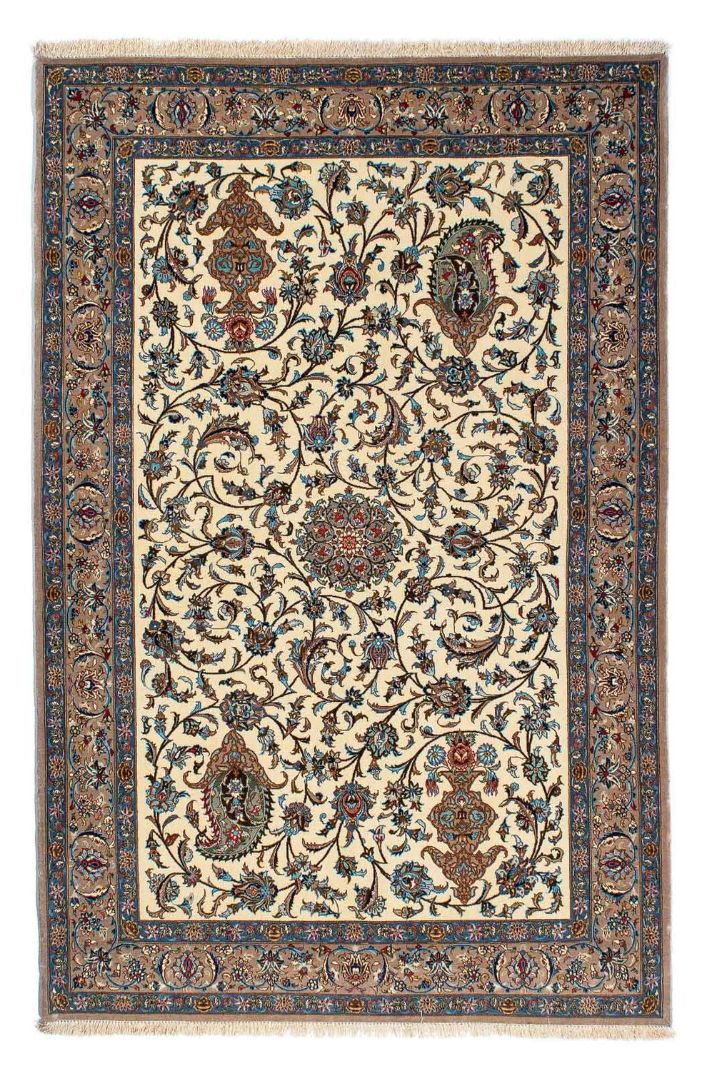 Dywan perski - Isfahan - Premium - 207 x 134 cm - beżowy