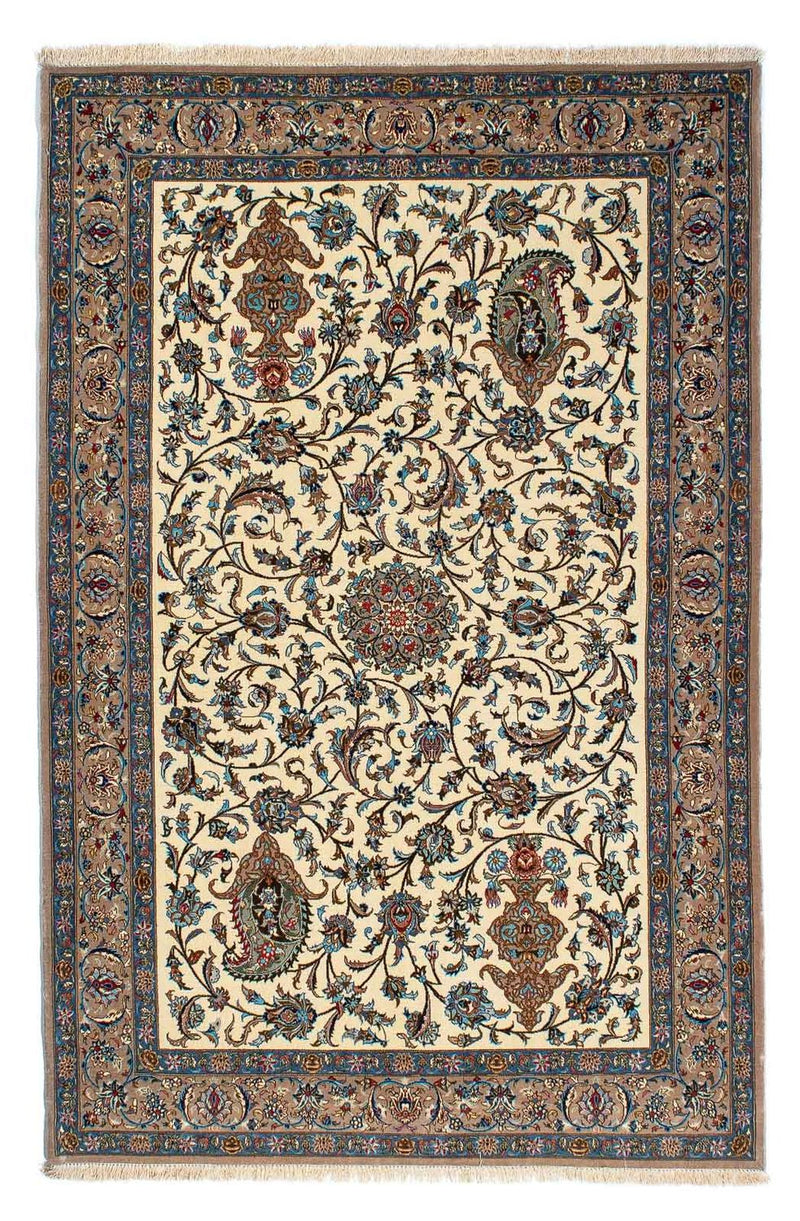 Dywan perski - Isfahan - Premium - 207 x 134 cm - beżowy