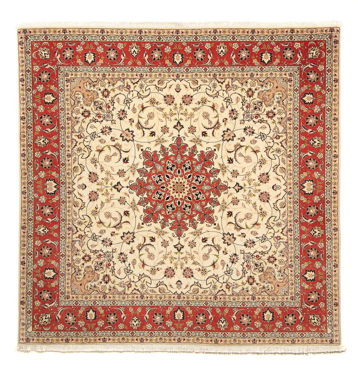 Dywan perski - Tabriz - Królewski kwadratowy  - 209 x 208 cm - beżowy