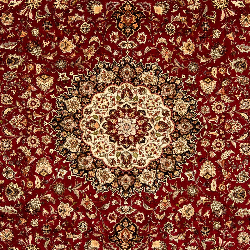 Dywan perski - Tabriz - Królewski - 351 x 250 cm - ciemna czerwień
