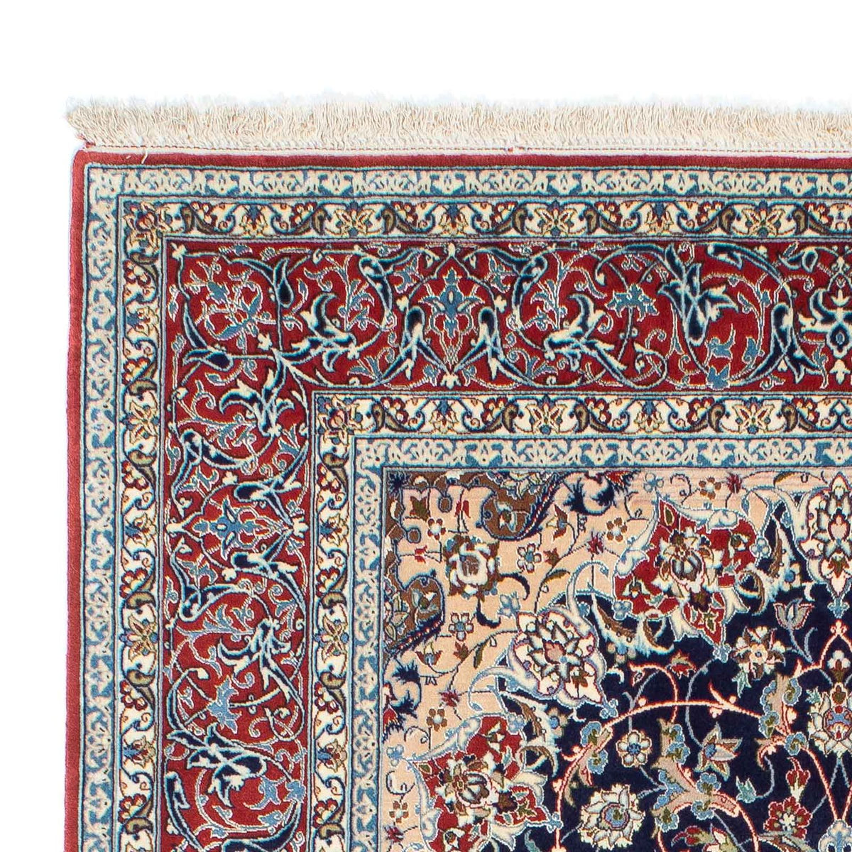 Dywan perski - Isfahan - Premium - 220 x 152 cm - ciemnoniebieski