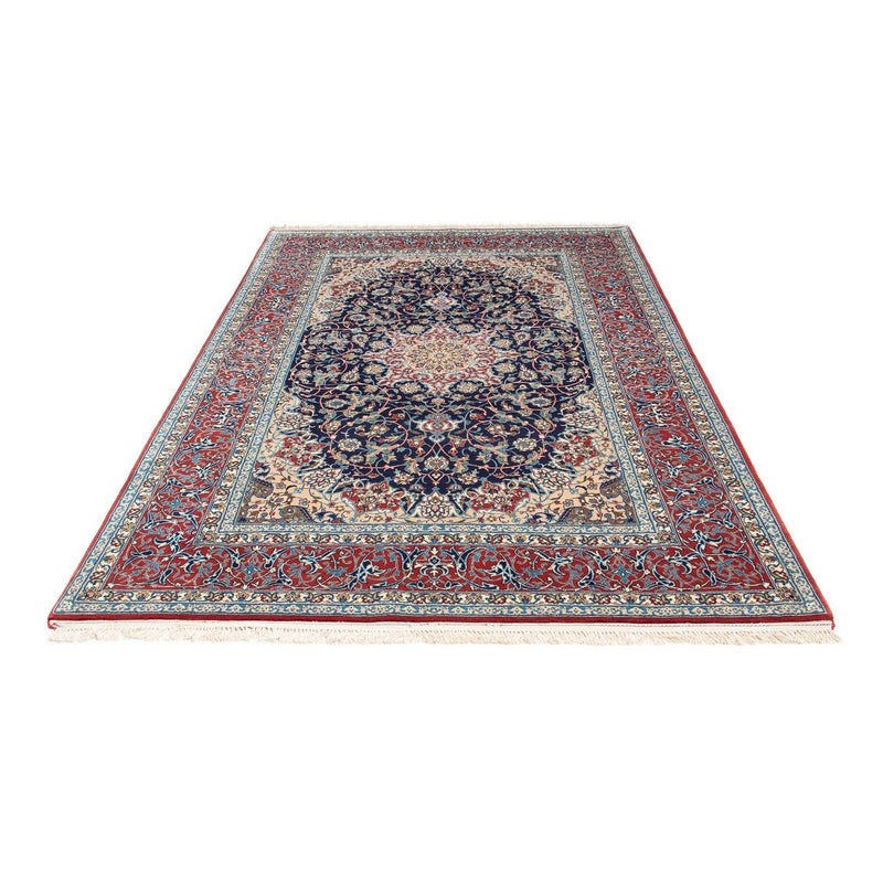 Dywan perski - Isfahan - Premium - 220 x 152 cm - ciemnoniebieski