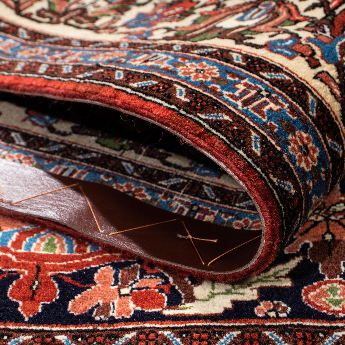 Dywan perski - Ghom - 186 x 141 cm - ciemnoniebieski