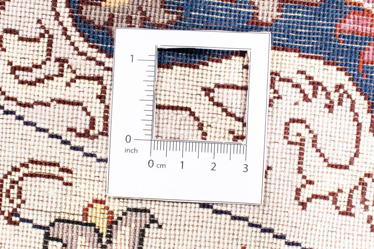 Dywan perski - Tabriz - Królewski okrągły  - 250 x 250 cm - ciemna czerwień