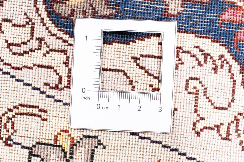 Dywan perski - Tabriz - Królewski okrągły  - 250 x 250 cm - ciemna czerwień