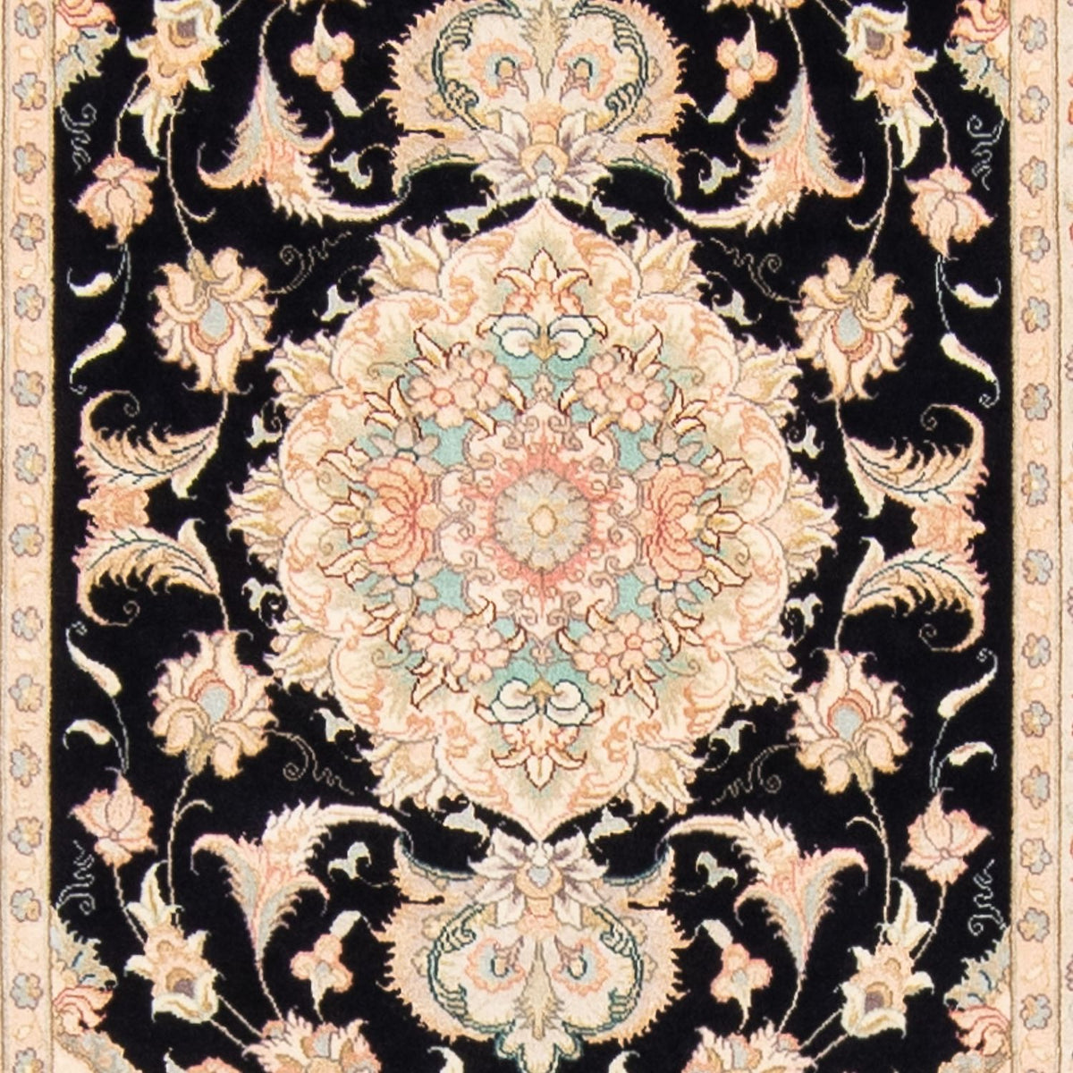 Biegacz Dywan perski - Tabriz - Królewski - 419 x 87 cm - ciemnoniebieski