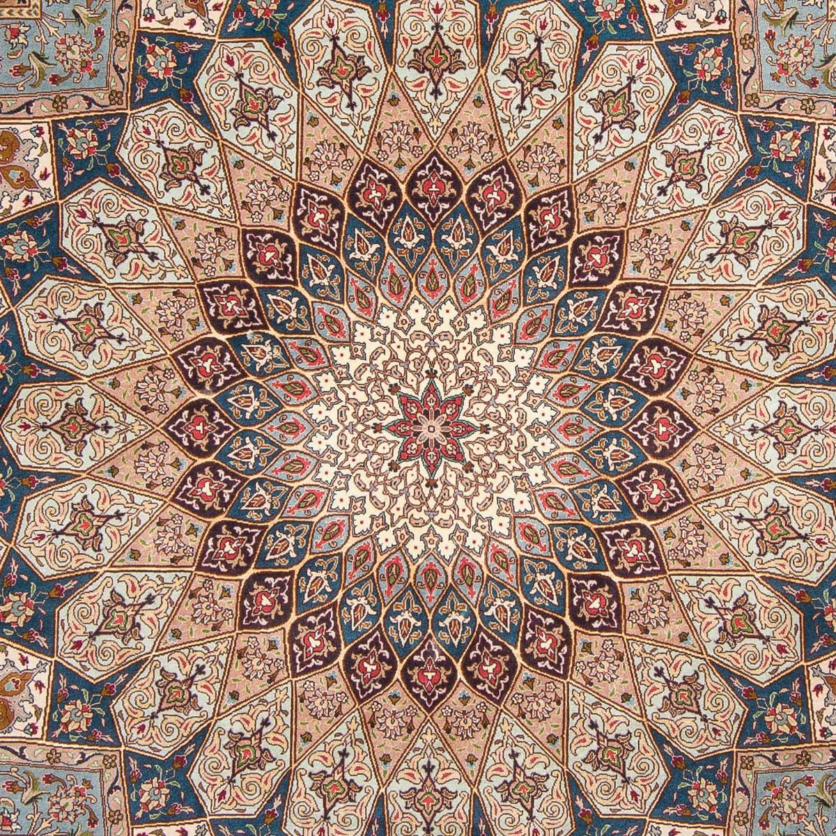 Dywan perski - Tabriz - Królewski kwadratowy  - 253 x 251 cm - jasnobrązowy