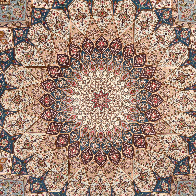 Dywan perski - Tabriz - Królewski kwadratowy  - 253 x 251 cm - jasnobrązowy