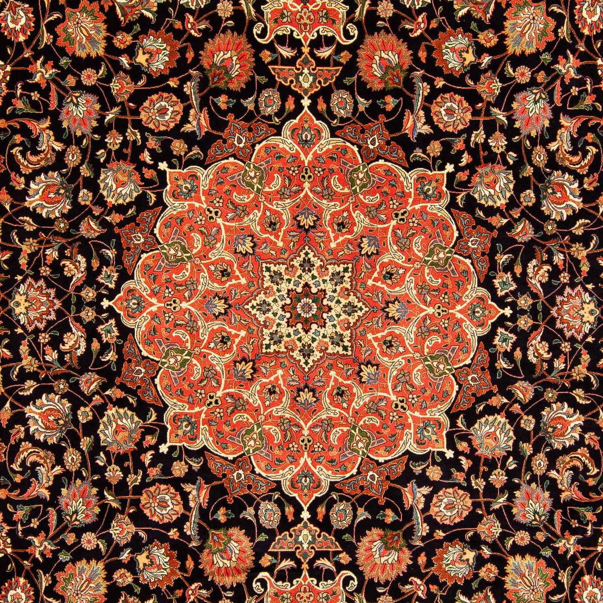 Dywan perski - Tabriz - Królewski - 407 x 297 cm - ciemnoniebieski