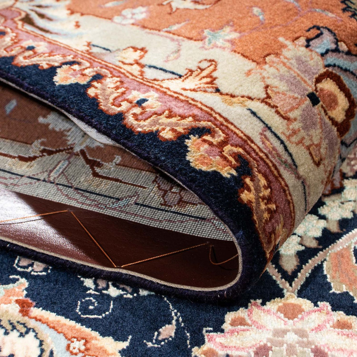 Dywan perski - Tabriz - Królewski - 200 x 155 cm - ciemnoniebieski