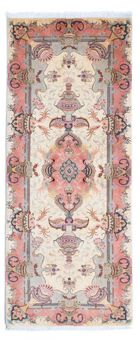 Biegacz Dywan perski - Tabriz - Królewski - 203 x 80 cm - beżowy