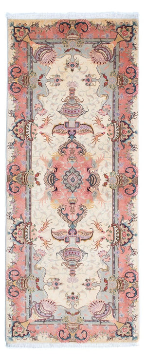 Biegacz Dywan perski - Tabriz - Królewski - 203 x 80 cm - beżowy