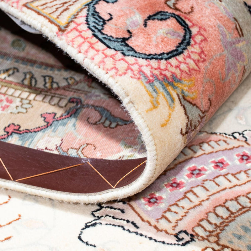 Biegacz Dywan perski - Tabriz - Królewski - 203 x 80 cm - beżowy