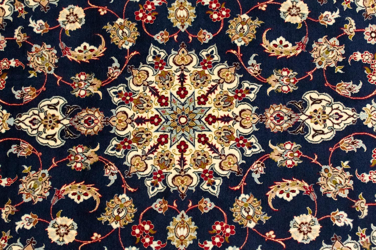 Dywan perski - Isfahan - Premium - 171 x 108 cm - ciemnoniebieski