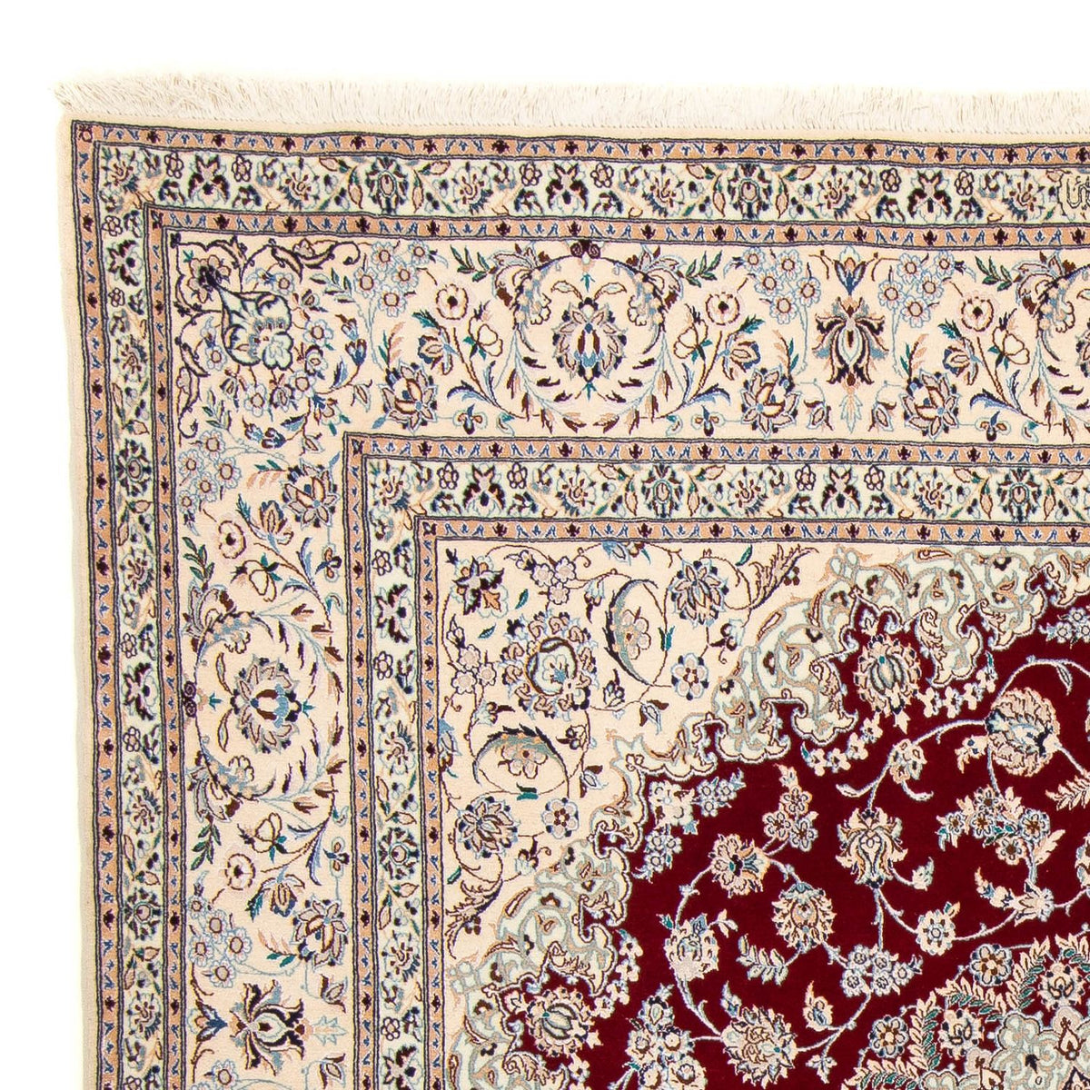 Dywan perski - Nain - Premium kwadratowy  - 211 x 200 cm - beżowy