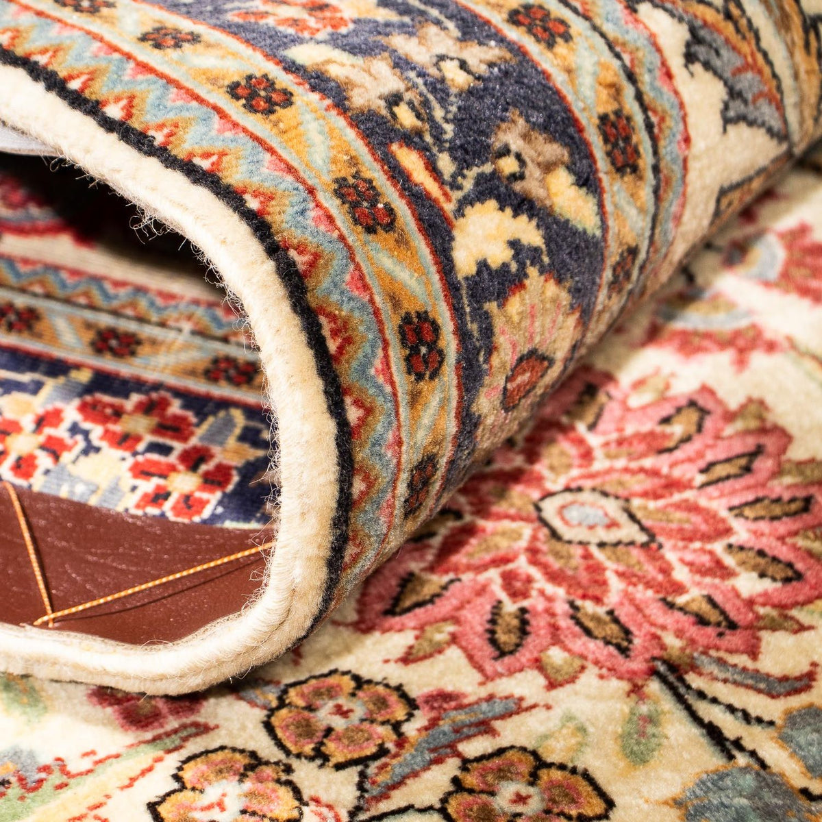 Biegacz Dywan perski - Ghom - 267 x 69 cm - beżowy