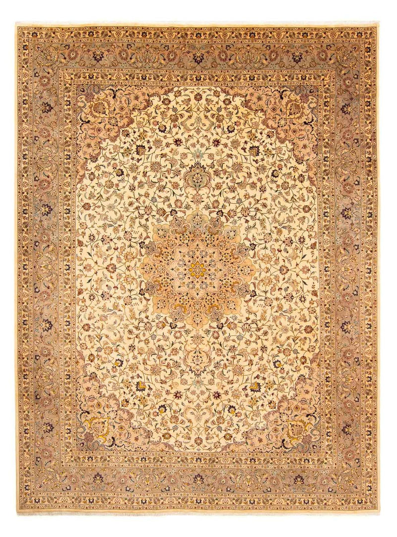 Dywan perski - Tabriz - 377 x 298 cm - jasnobrązowy