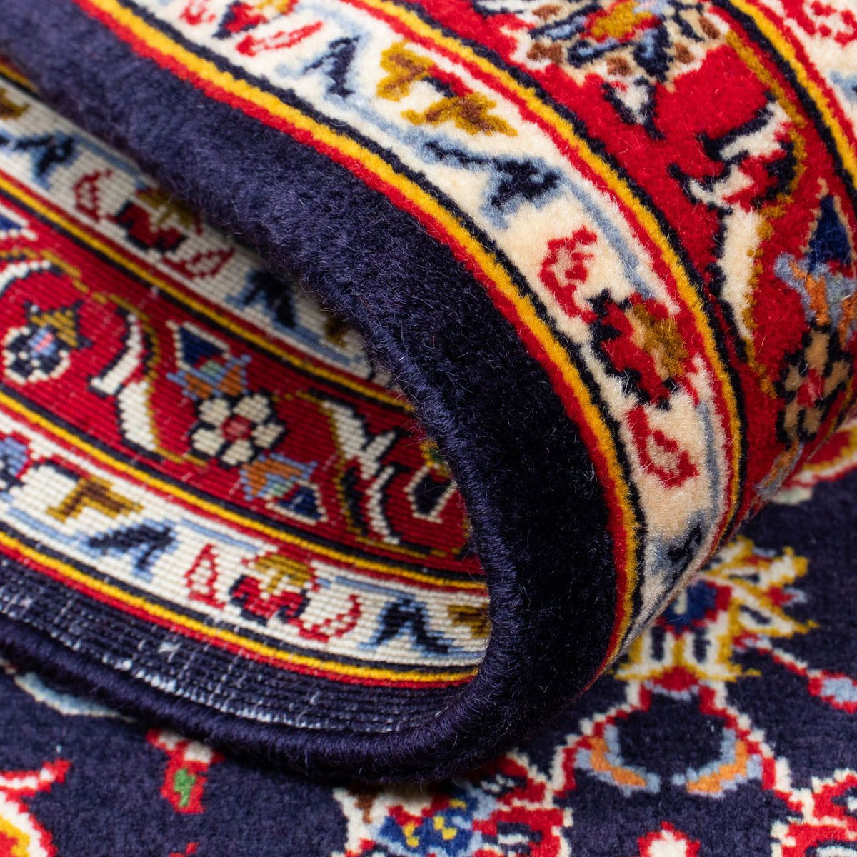 Dywan perski - Keshan - 116 x 78 cm - ciemnoniebieski