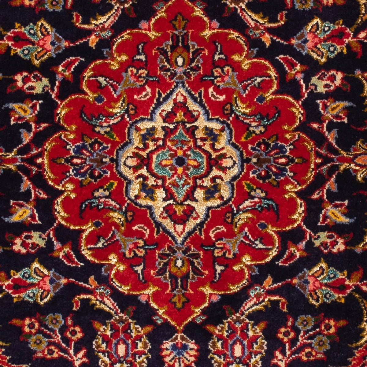 Dywan perski - Keshan - 121 x 79 cm - ciemnoniebieski