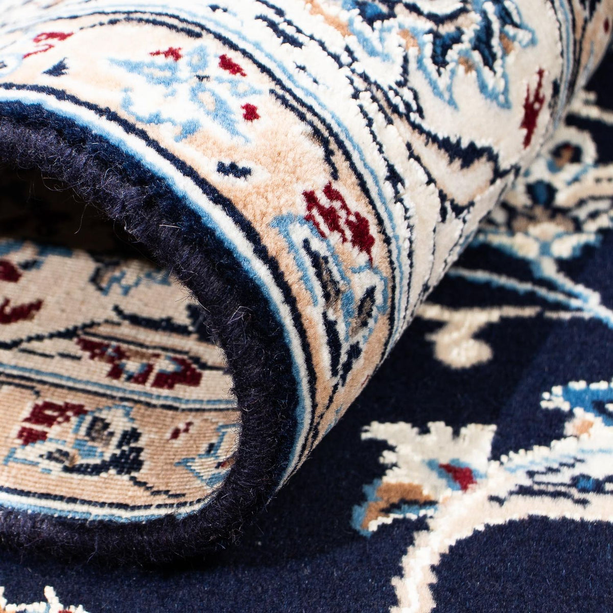 Dywan perski - Nain - Królewski - 228 x 155 cm - ciemnoniebieski