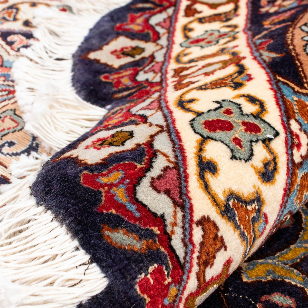 Dywan perski - Tabriz - Królewski okrągły  - 240 x 240 cm - ciemnoniebieski