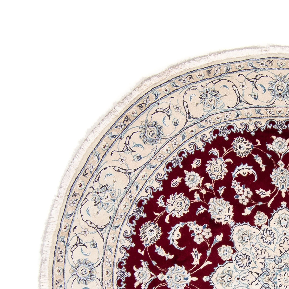 Dywan perski - Nain okrągły  - 245 x 245 cm - ciemna czerwień