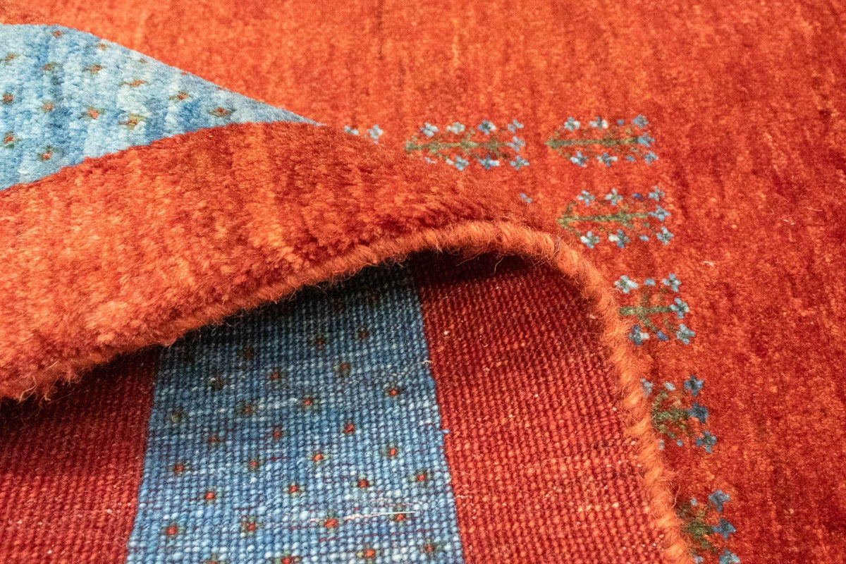 Biegacz Dywan Gabbeh - Loribaft Perski - 174 x 88 cm - czerwony