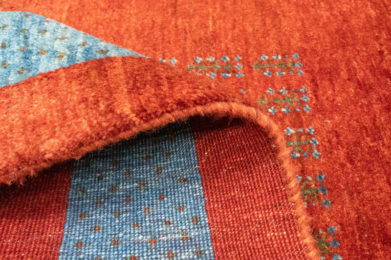 Biegacz Dywan Gabbeh - Loribaft Perski - 174 x 88 cm - czerwony