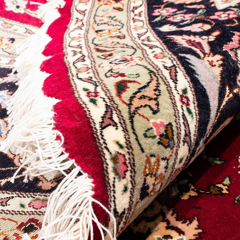 Dywan perski - Tabriz - Królewski okrągły  - 245 x 245 cm - ciemna czerwień