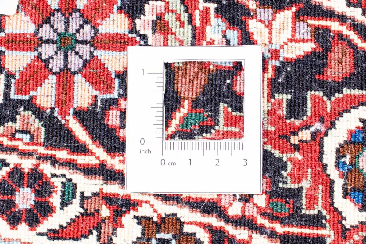 Dywan perski - Bijar okrągły  - 155 x 155 cm - ciemna czerwień