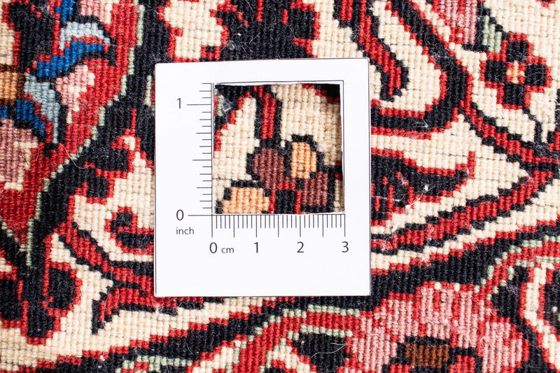 Dywan perski - Bijar okrągły  - 255 x 255 cm - ciemna czerwień