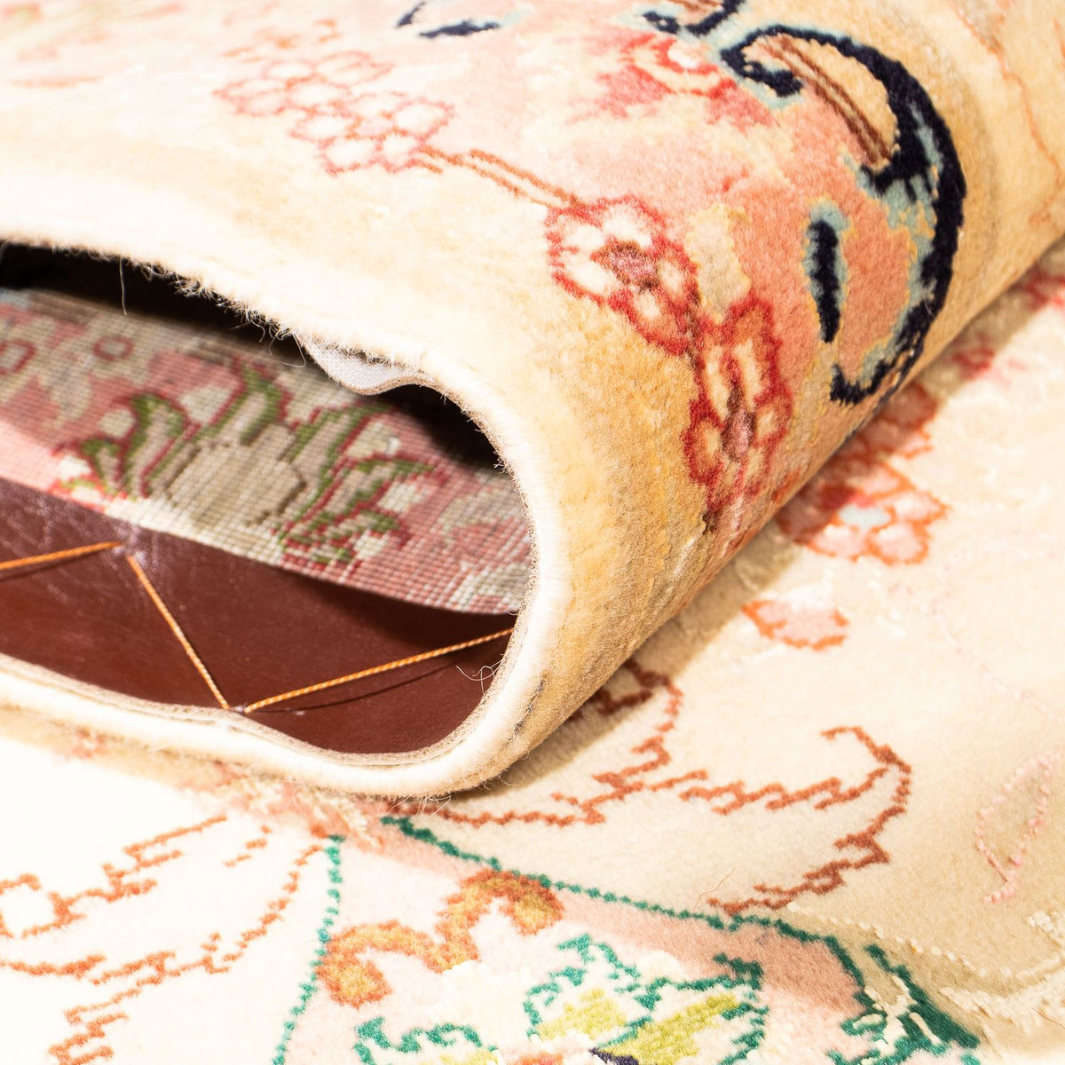 Biegacz Dywan perski - Tabriz - Królewski - 295 x 78 cm - jasnobrązowy