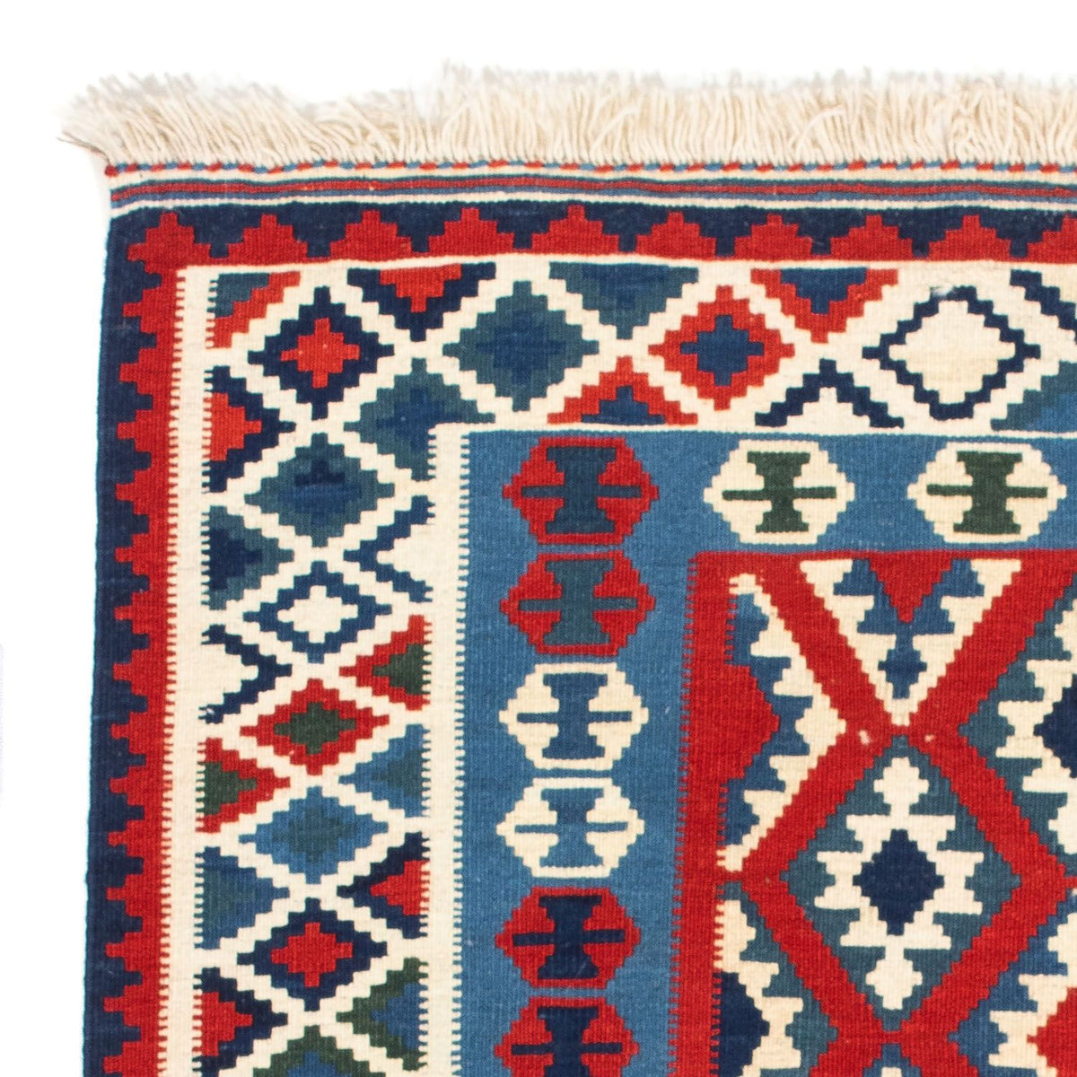 Dywan Kelim - Orientalny kwadratowy  - 104 x 103 cm - ciemna czerwień