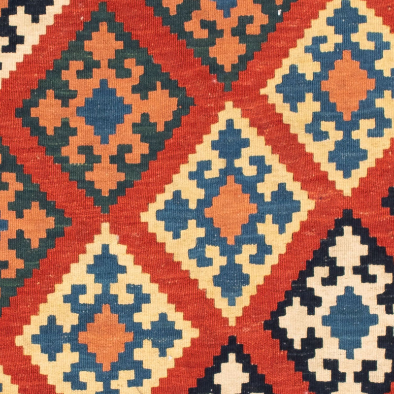 Dywan Kelim - Orientalny kwadratowy  - 105 x 101 cm - czerwony