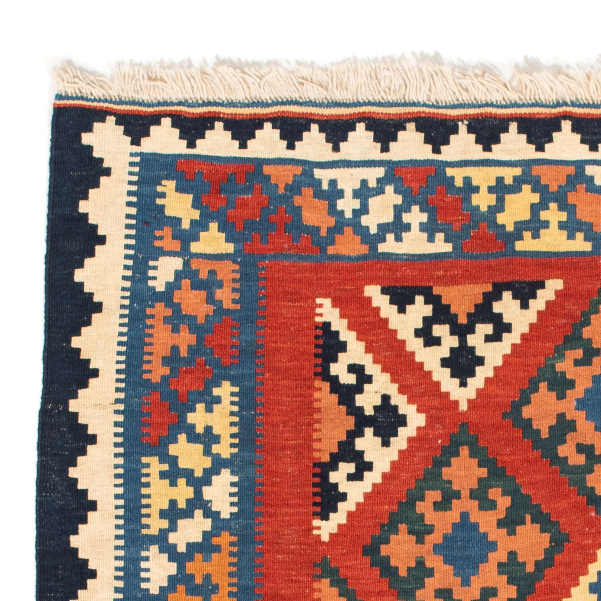 Dywan Kelim - Orientalny kwadratowy  - 105 x 101 cm - czerwony