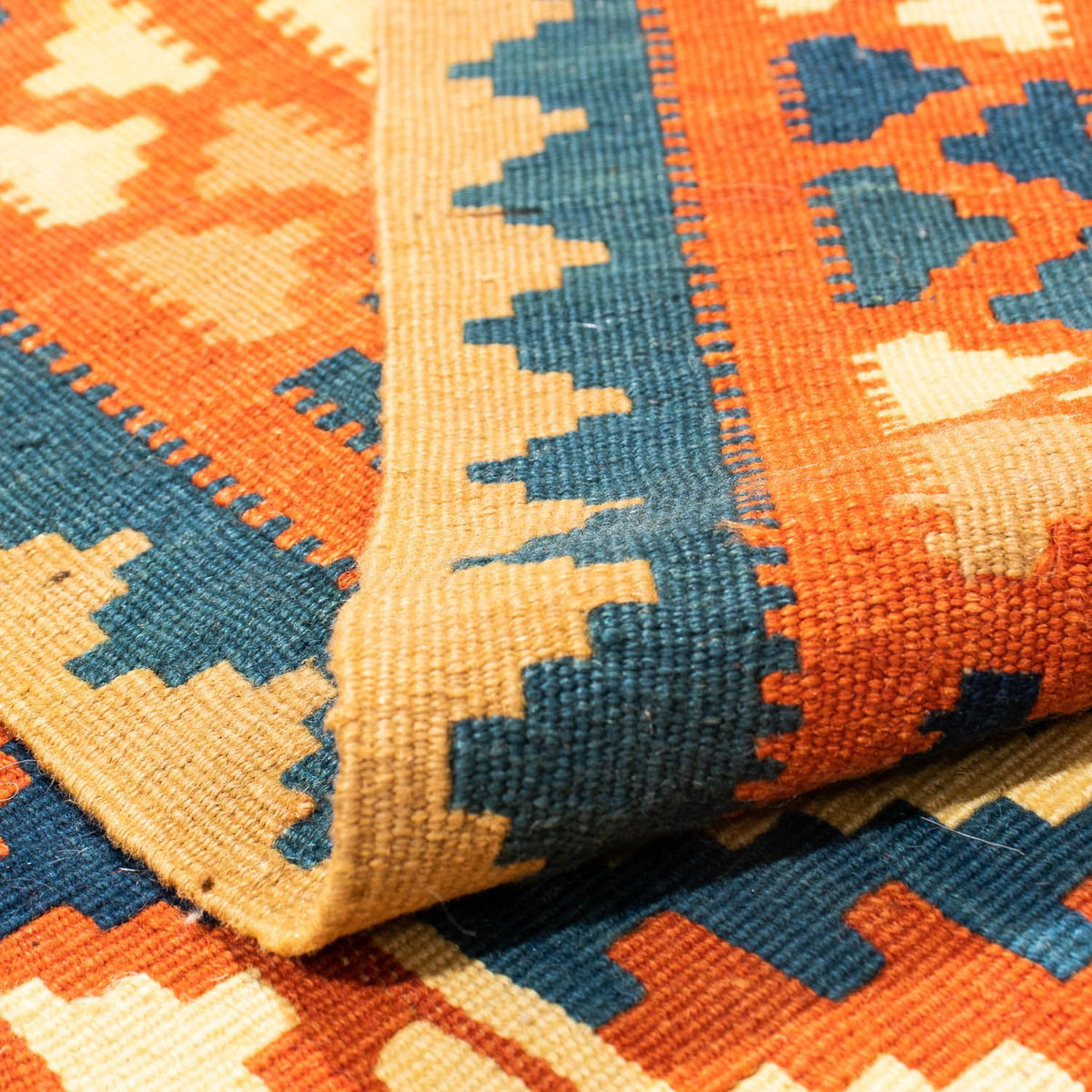 Dywan Kelim - Orientalny kwadratowy  - 100 x 100 cm - beżowy