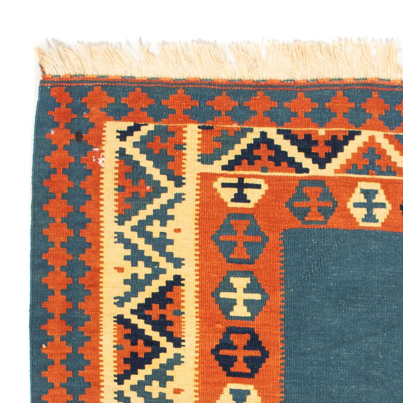 Dywan Kelim - Orientalny kwadratowy  - 102 x 102 cm - ciemnoniebieski